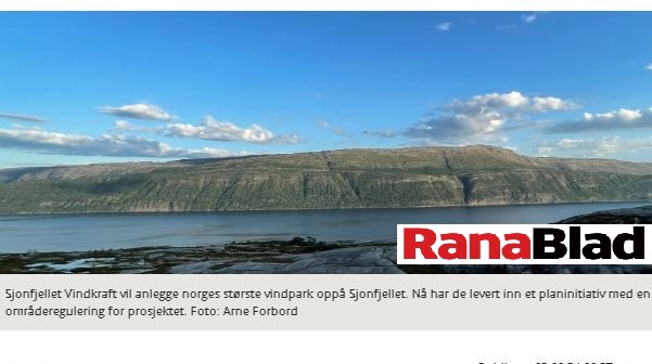 Sjonfjellet vindpark as har begynt å røre på seg